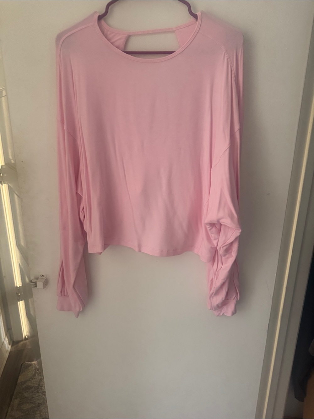 HALARA Light Pink Long Sleeve Scoop Neck Top